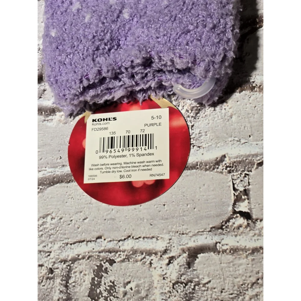 Shine, Purple Llama Design, Fuzzy Warm Socks, 1 Pair NWT